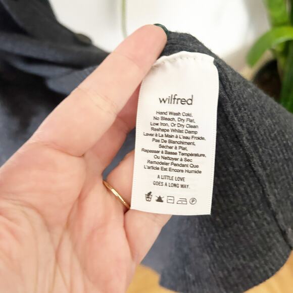 Wilfred Long Button Front Cardigan Black Merino Wool Blend Ribbed Size S Small - Picture 5 of 7